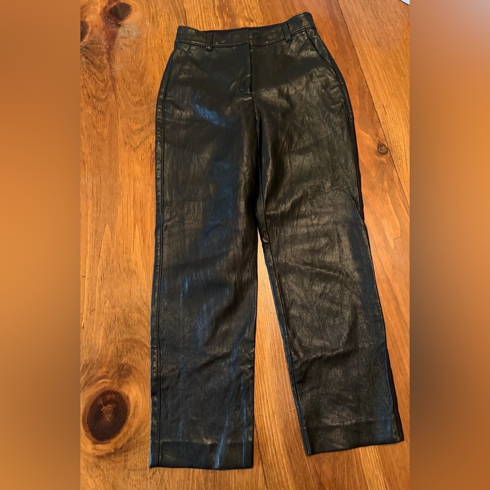 Aritzia Babaton faux leather Pants 0 Black perfect condition wardrobe staple